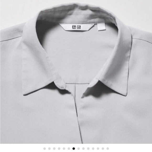 Uniqlo RAYON SKIPPER COLLAR 3/4 SLEEVE BLOUSE - Picture 2 of 6